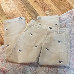 The Beaufort Bonnet Company Tan Dog Embroidered Kids Bottoms
